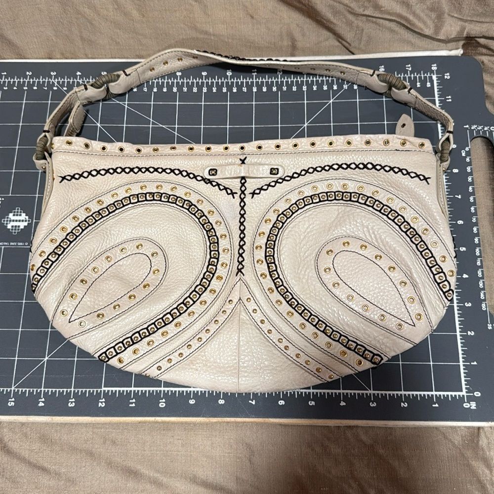 Cole Haan Off White Western Style Embellished Bag
